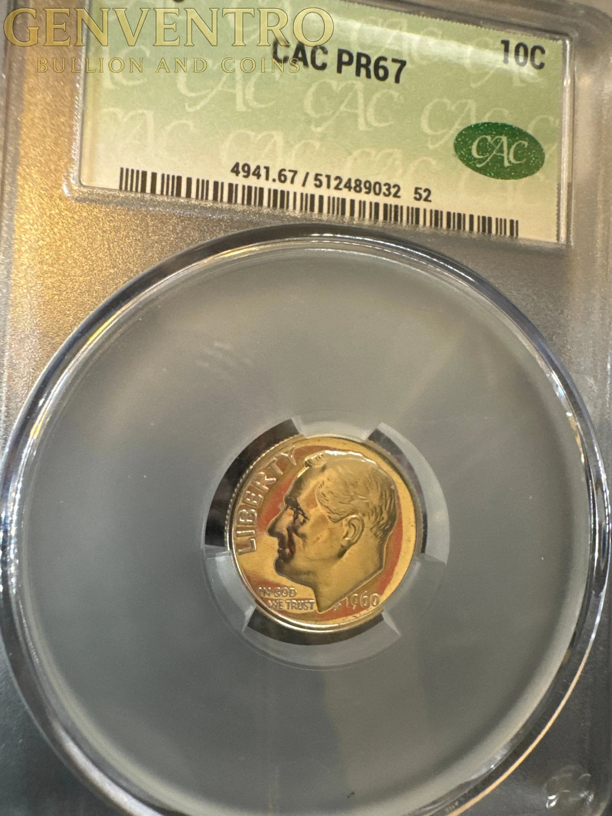 1960 Roosevelt Silver Dime PR67CAM PCGS