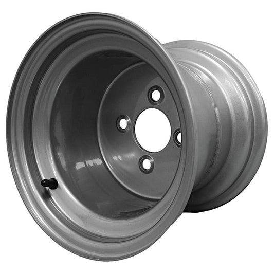 Antego 10x8.5 Chrome-Silver Mower Wheels, 4-on-4, 2-Pack
