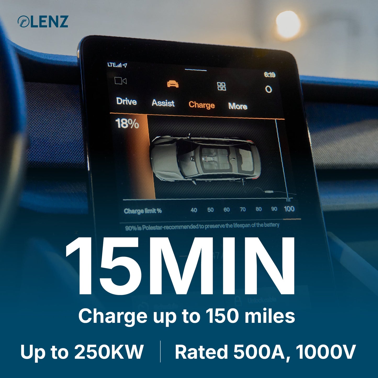 LENZ NACS to CCS Adapter, Charge non-Tesla EV at NACS Supercharger stations, UL 2252 Compliant (SGS Listed)