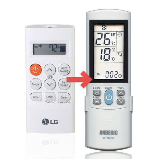 Anderic Substitute for LG AKB73598010 Portable Air Conditioner Remote Control /AKB73315601 [KTN828]