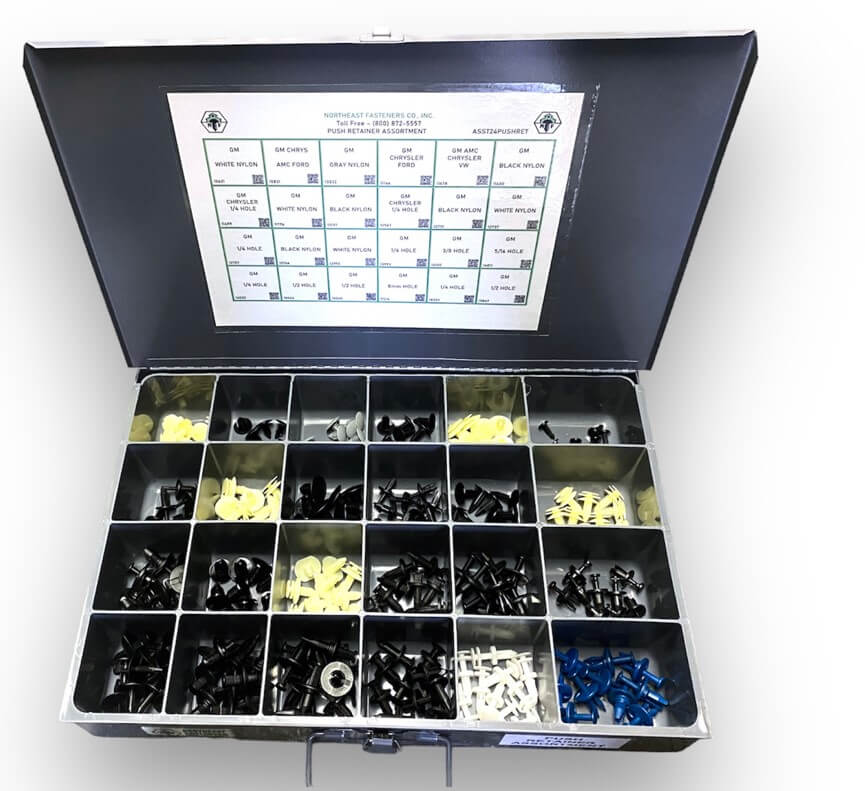 240 Piece Push Retainer Assortment Starter Kit