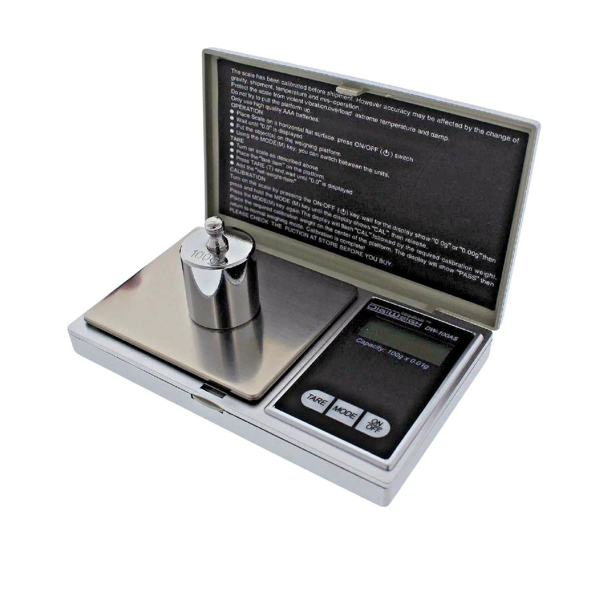 DigiWeigh DW-100AS Pocket Digital Scale – 100g x 0.01g | Precision Jewelry & Gem Scale for Gold, Gems, Reloading, Coins, Specimens
