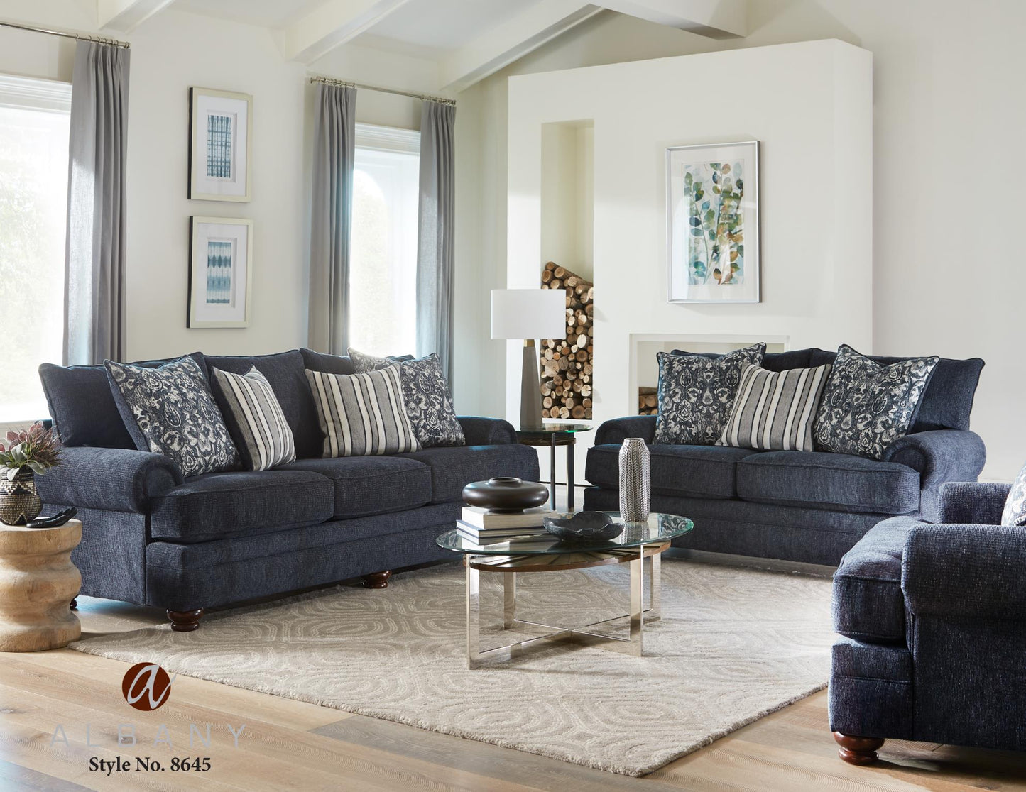 Abbott - Indeigo Blue - 2pc Sofa & Love seat Collection