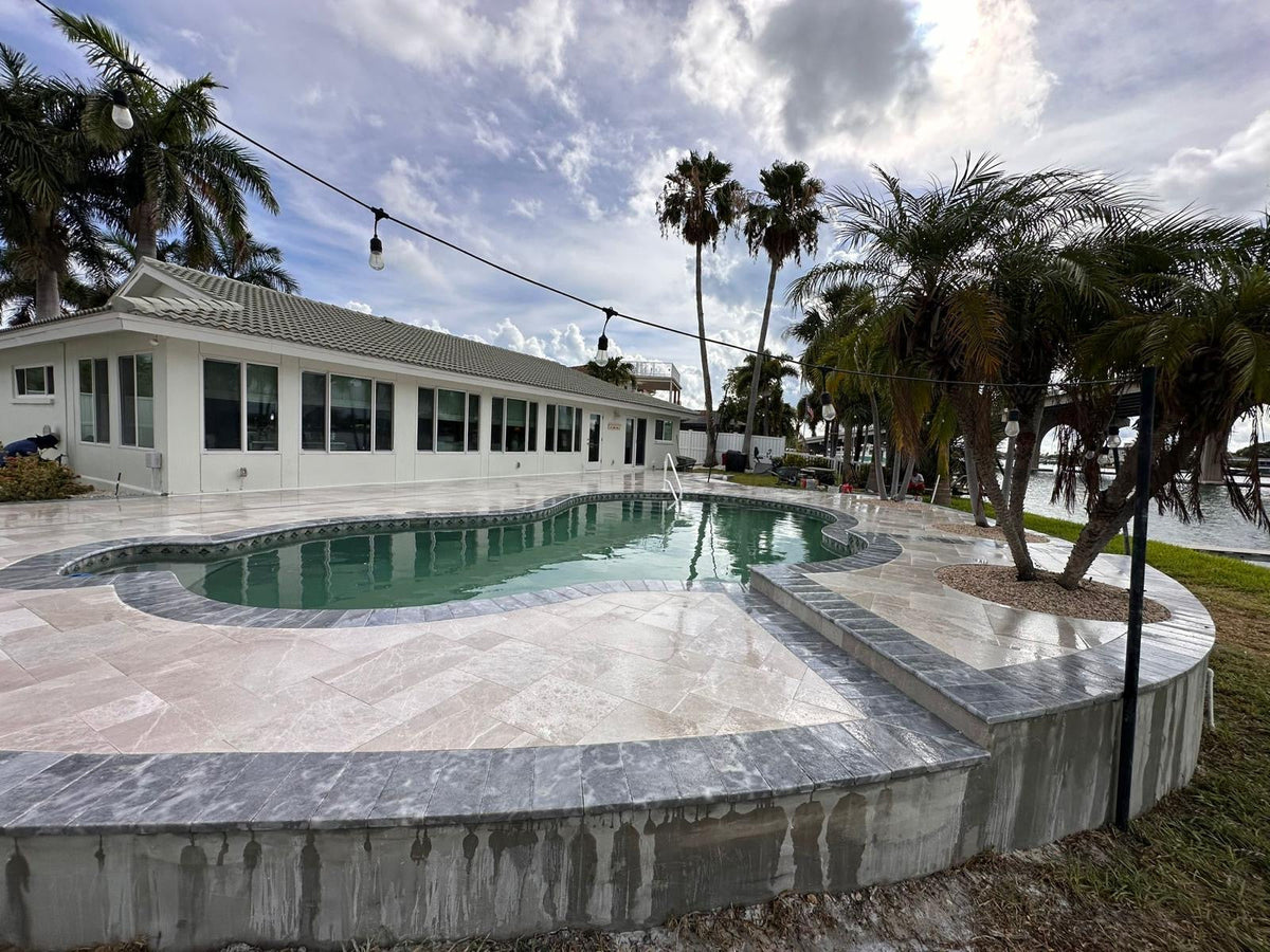 Aegean Royal Gray Tumbled Marble Pavers