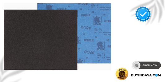 Indasa 9" x 11" Cloth-Backed Sanding Sheets – Rhynoblue, for Wood & Metal, 40–120 Grit (Series 8)