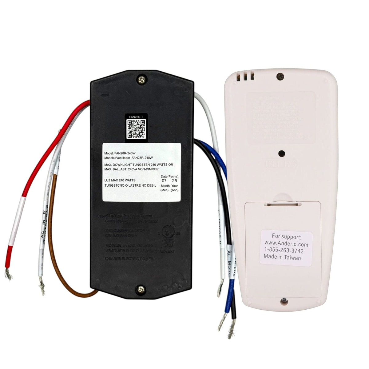 Anderic Substitute for Hampton Bay 3-Speed Universal Ceiling Fan Thermostatic Remote Control Kit with LCD Display [CHQ7096TKIT]