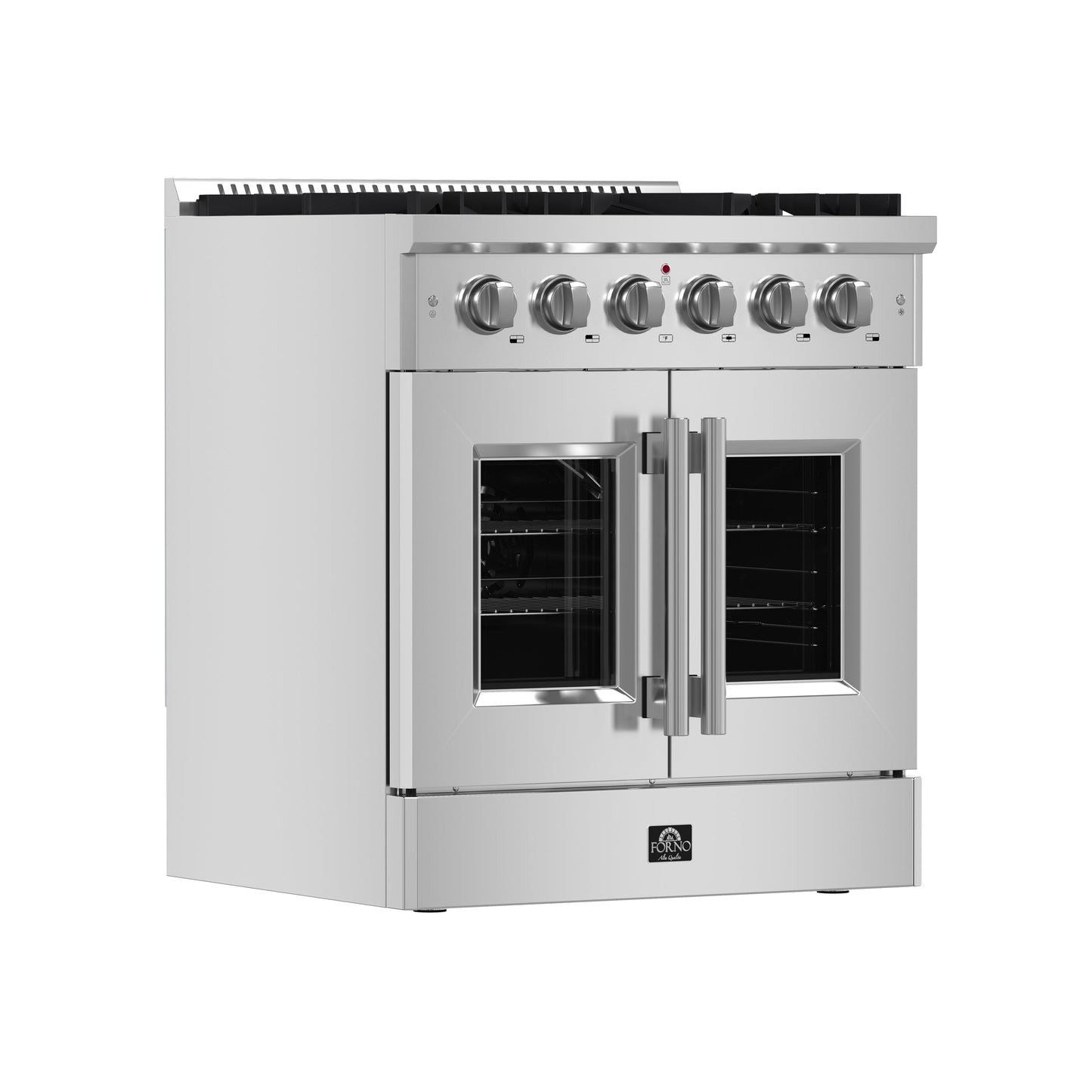 Forno Galiano 30-Inch Freestanding French Door Gas Range, 5 Burners, Convection Oven, Energy Efficient
