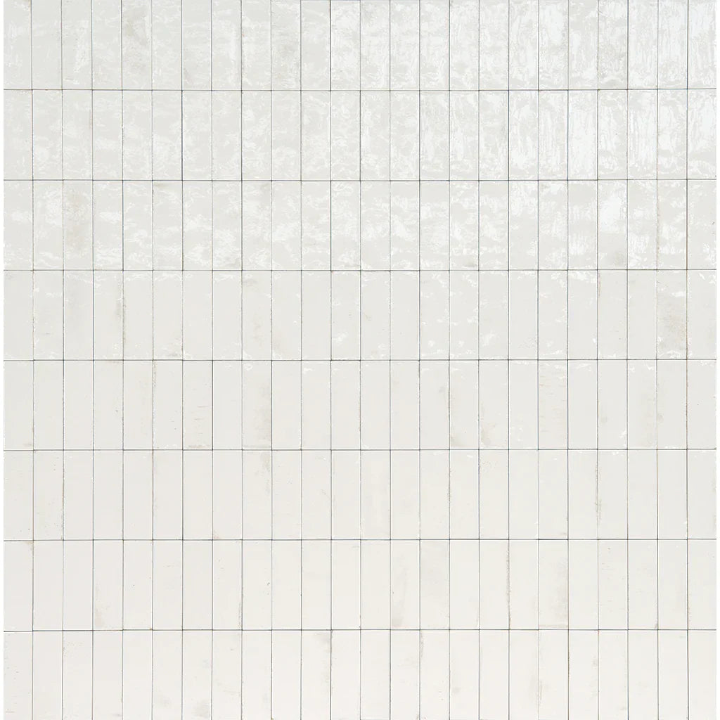 Aquatica Bianco Glossy Porcelain Pool Tile 2"x6" - Gleeze Collection