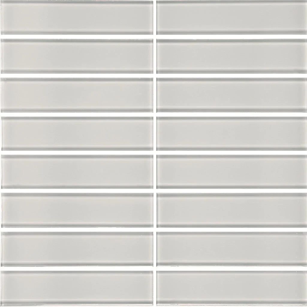 Aquatica Cloud 1.5"x6" Stacked Glass Mosaic Tile 11.75"x11.75" - Element Collection