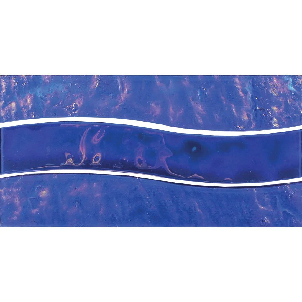Aquatica Cobalt Pool Waveglass Waterline Glass Tile 6"x12" - Border Wave Collection