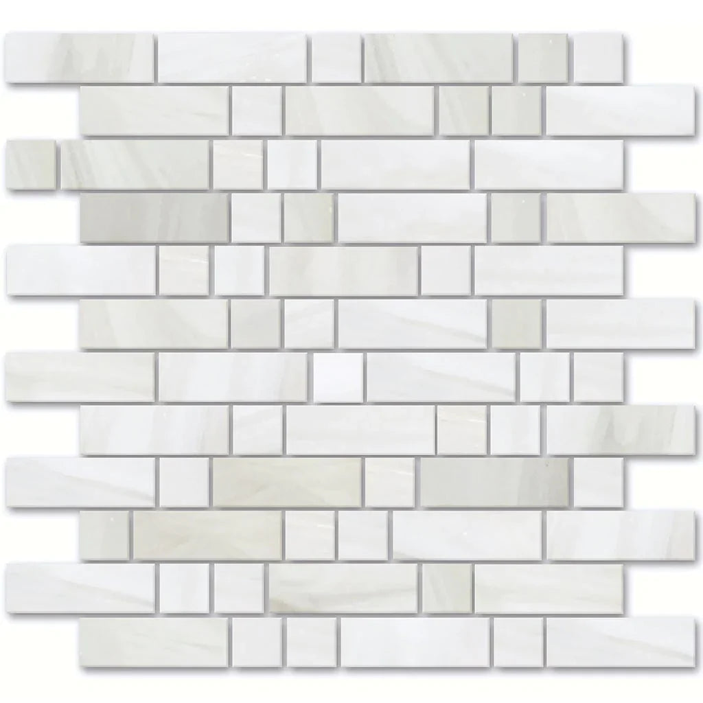 Aquatica Kara 1"x1" & 1"x3" Glass Mosaic Tile 11.75"x12" - Dash Collection