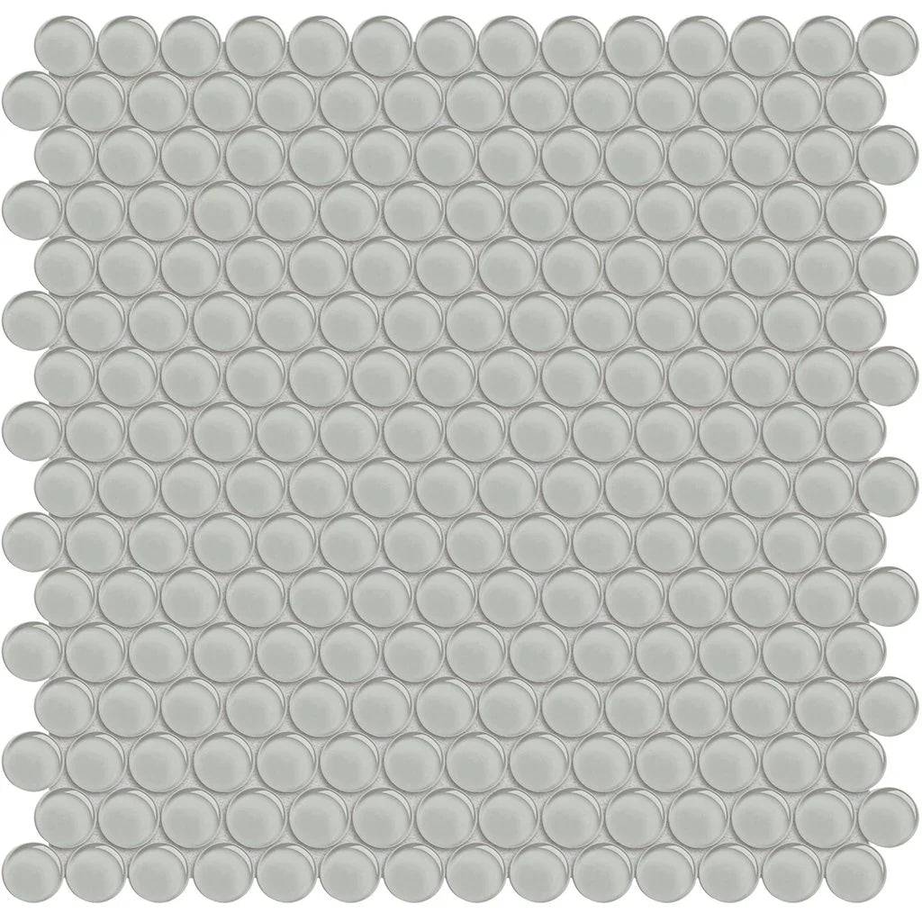 Aquatica Penny Round Mist Glass Mosaic Tile 11.50"x11.75" - Element Collection