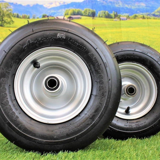 13x6.50-6 4 Ply Tire with 6x4.5 Wheel Assembly (Set of 2)  Hustler Lawn Mower Part# 604717 ; Raptor SD 54" & 60"