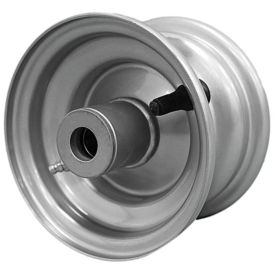 Antego 5x3 Chrome-Silver Mower Wheels, 4.62-Inch Hub, 2-Pack