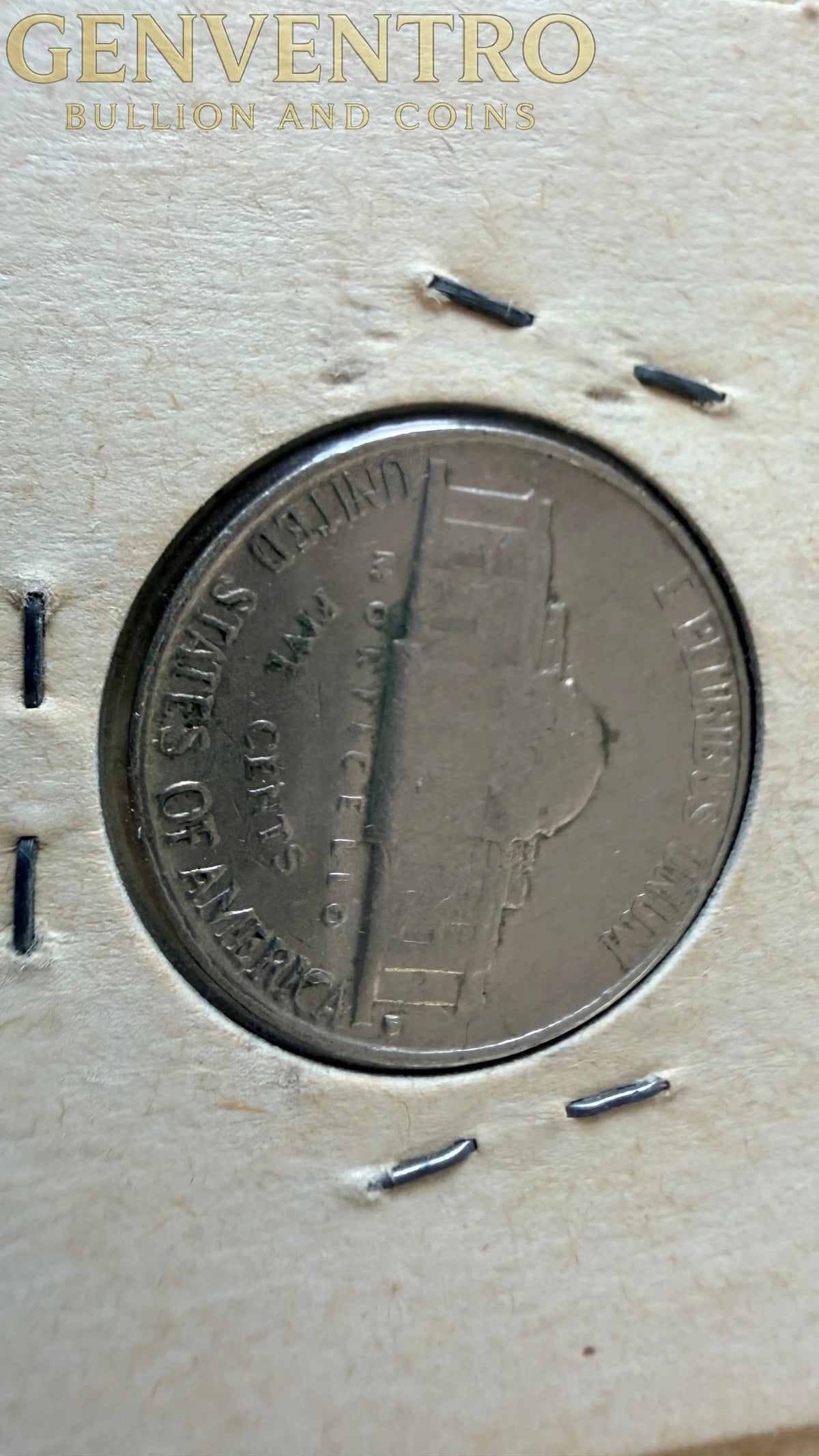 1960-D Jefferson Nickel Bars over Bert - Filled Mint Mark - Error Coin