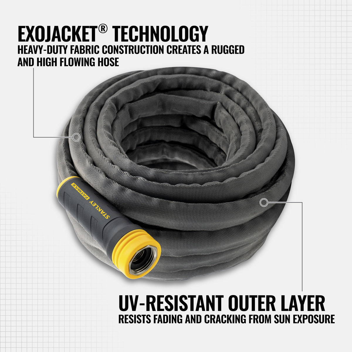 Stanley 100 ft x 5/8" Fabric Hose w/Swivel Coupling BDS90131