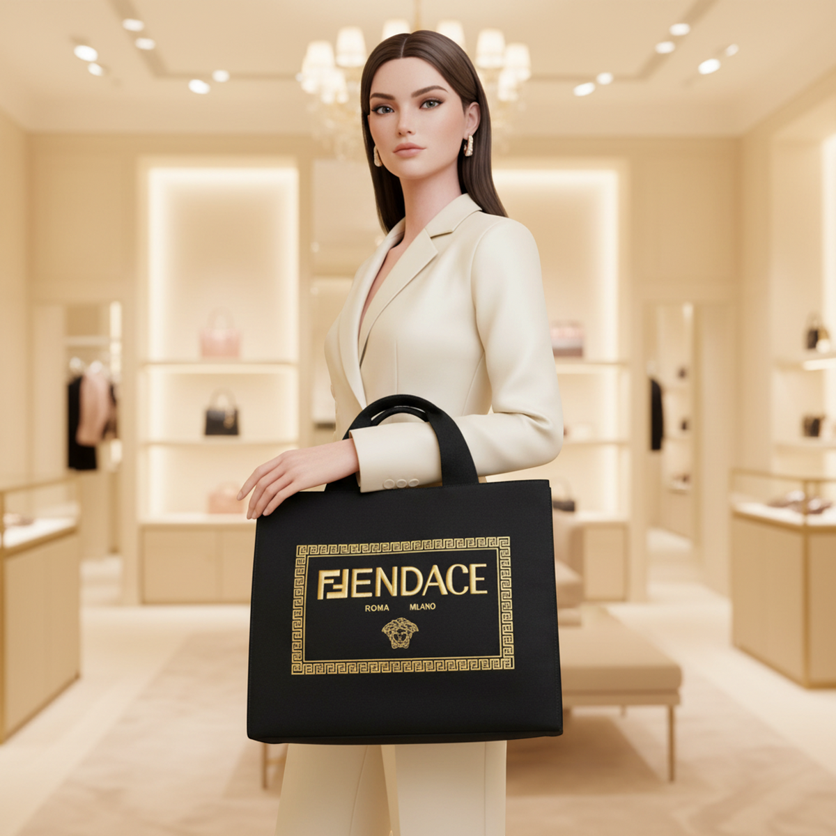 Fendi x Versace Fendace · Canvas Tote