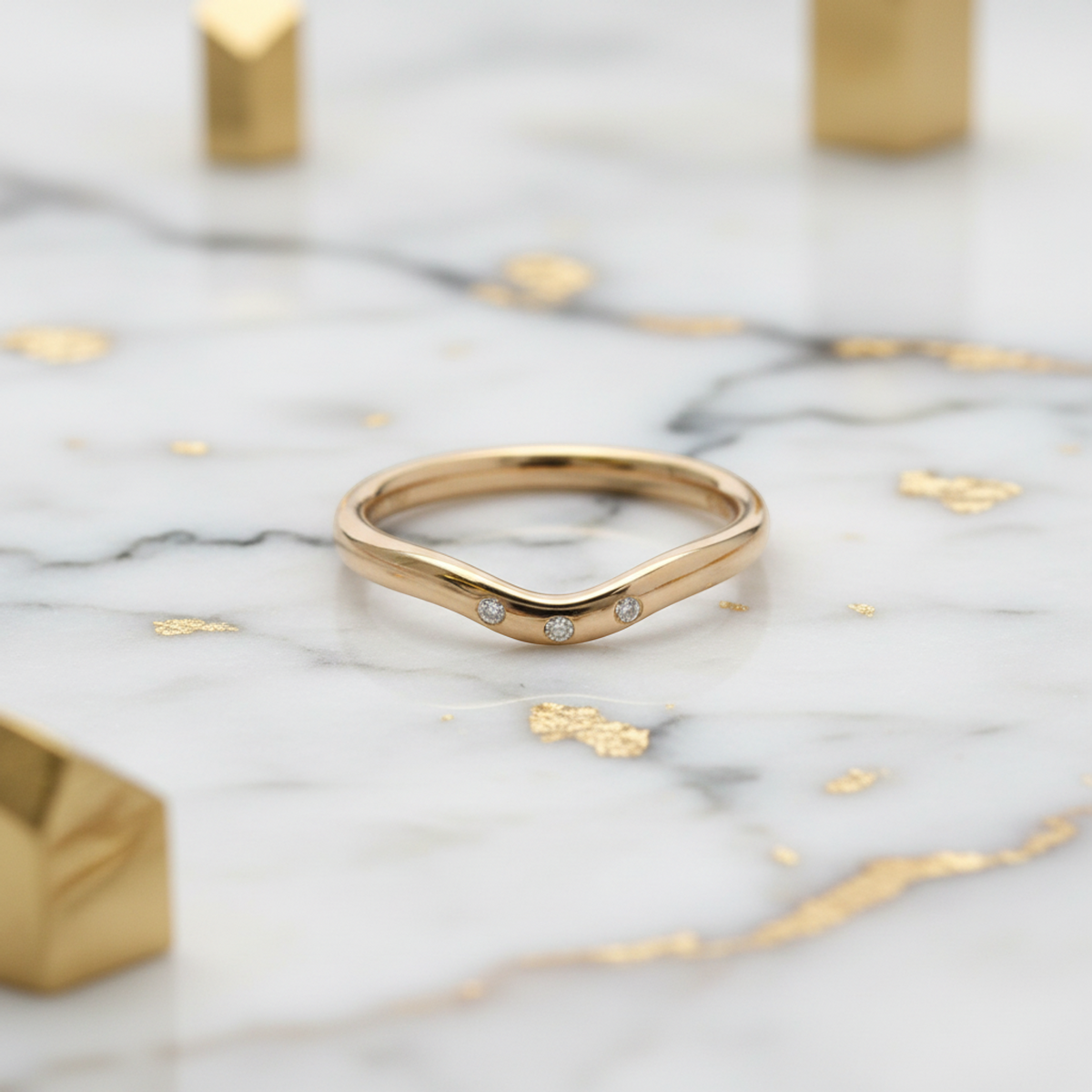 Tiffany Curved Band · Rose Gold · Diamond