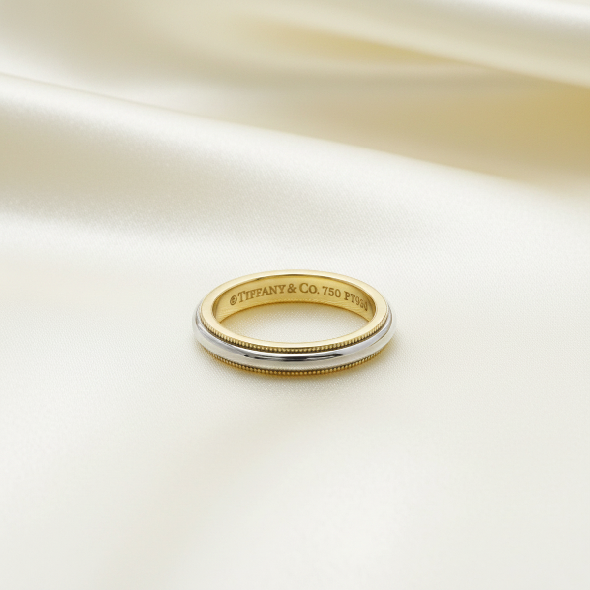 Tiffany Milgrain · Platinum & 18K Yellow Gold