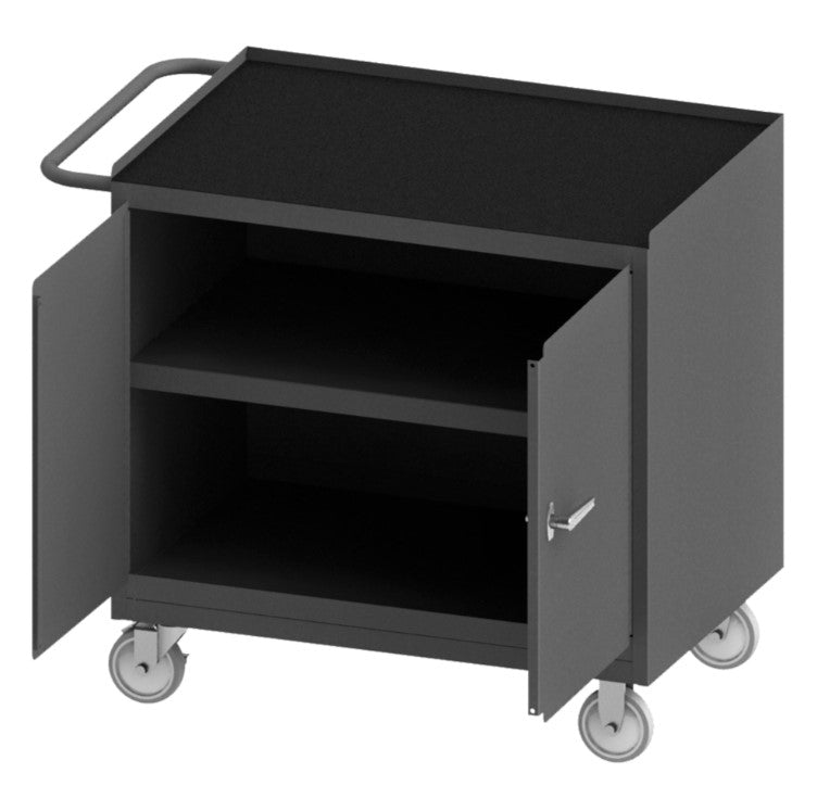Mobile Bench Cabinet with Black Rubber Mat