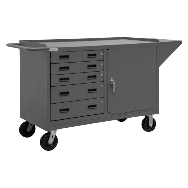 Mobile Bench Cabinet with 5 Drawers and 1 Shelf