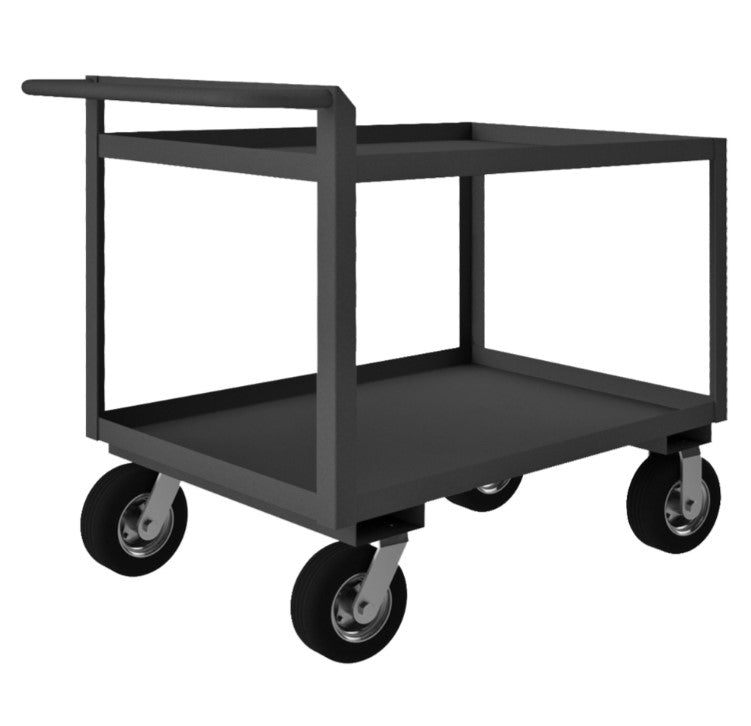 Stock Cart with 2 Shelves and a Raised Handle