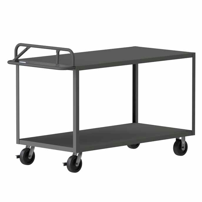 Stock Cart with 2 Shelves and an Ergonomic Handle