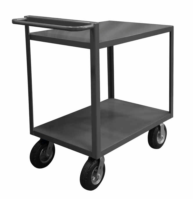 Stock Cart with 2 Shelves and a Raised Handle