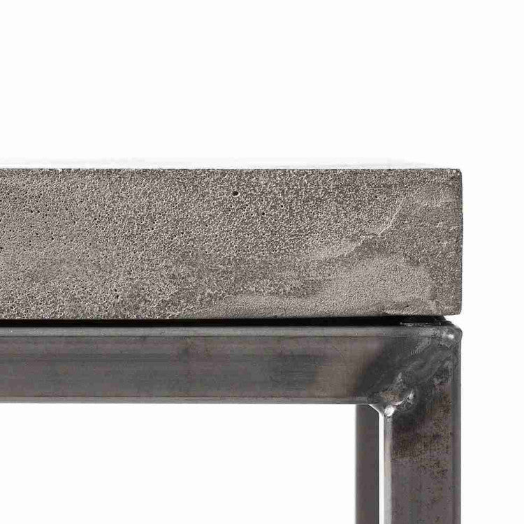 Modern Concrete Coffee Table Barocco Acheron 35.5x20 Metal Legs