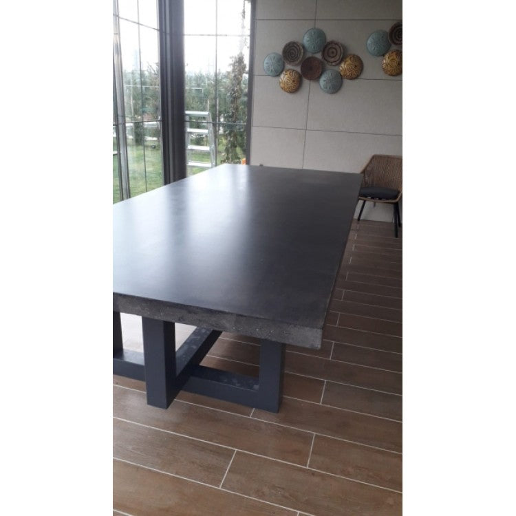 Lightweight Concrete Rectangular Dining Table 39x102 - Industrial Modern Contemporary
