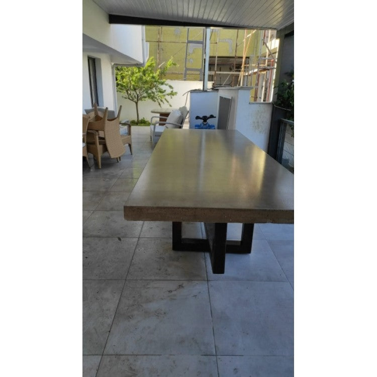 Lightweight Concrete Rectangular Dining Table 47 by 138 Inches Modern Industrial