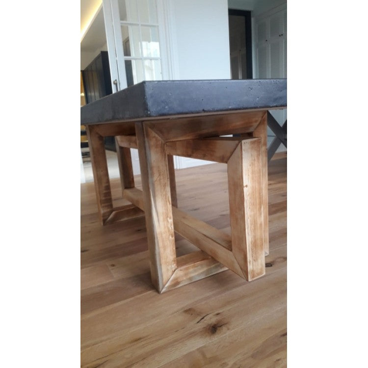 Lightweight Concrete Rectangular Dining Table - Contemporary Industrial Style 39x86.5