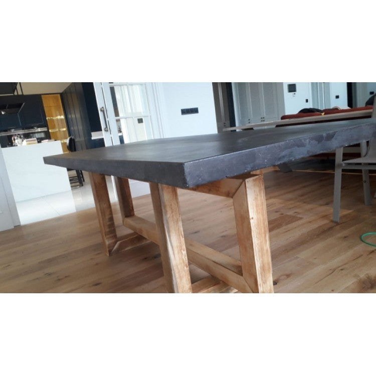 Lightweight Concrete Rectangular Dining Table 47 by 138 Inches Modern Industrial