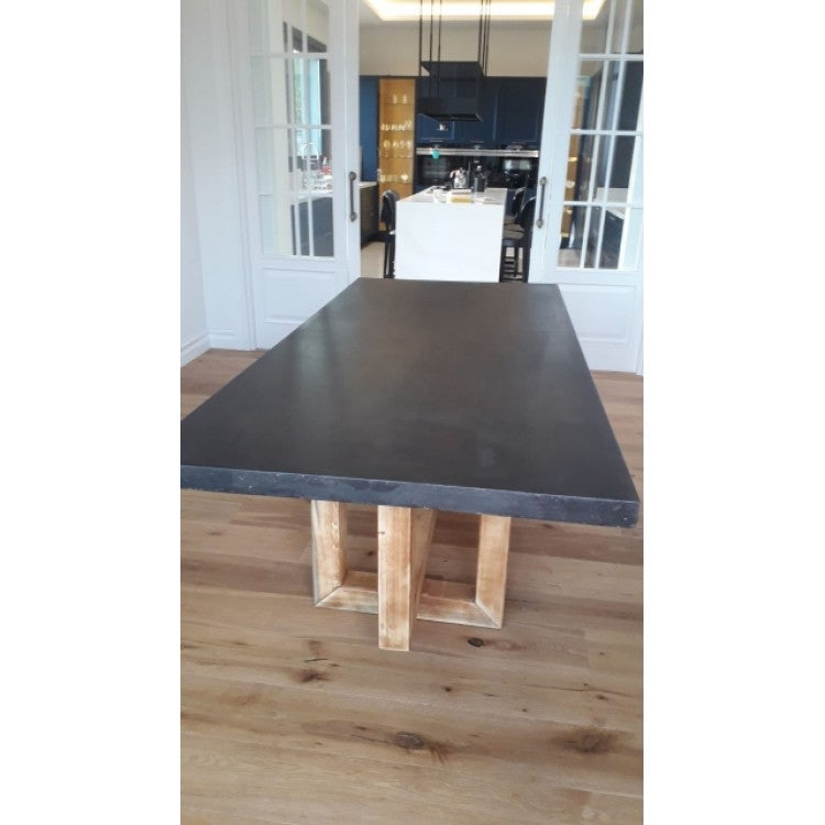 Lightweight Concrete Rectangular Dining Table 39x79 Handcrafted with Glass Fiber Reinforced