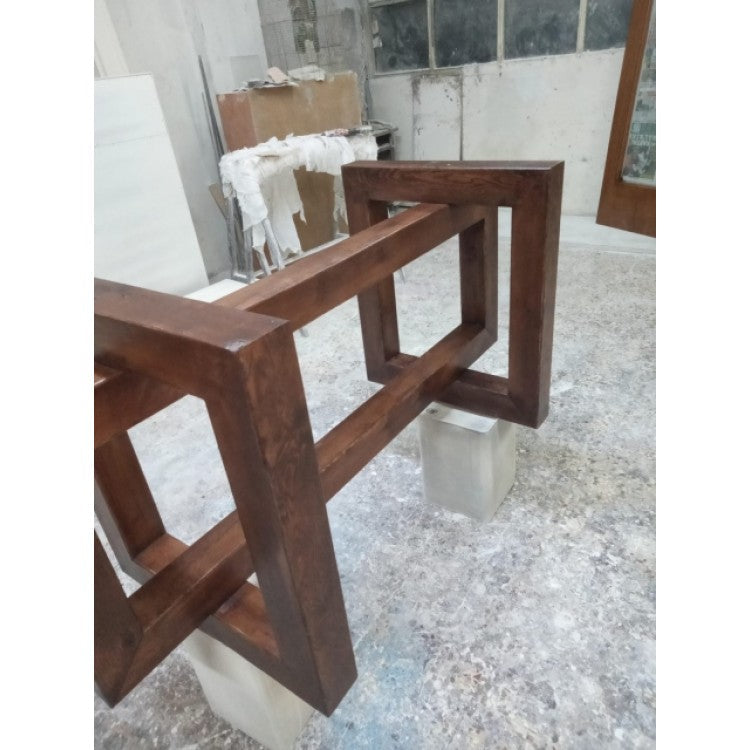 Lightweight Concrete Rectangular Dining Table 39x102 - Industrial Modern Contemporary