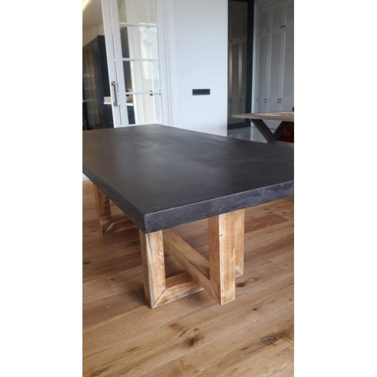 Lightweight Concrete Rectangular Dining Table 47 by 138 Inches Modern Industrial