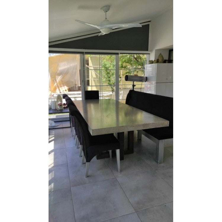 Lightweight Concrete Rectangular Dining Table - Contemporary Industrial Style 39x86.5