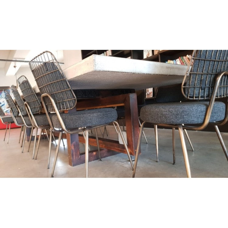 Lightweight Concrete Rectangular Dining Table 43x134 Handcrafted