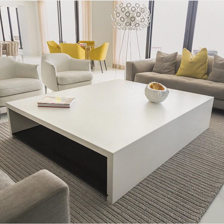 Concrete Effect Modern Industrial Coffee Table 31.5 x 20 x 12 Inches Durable