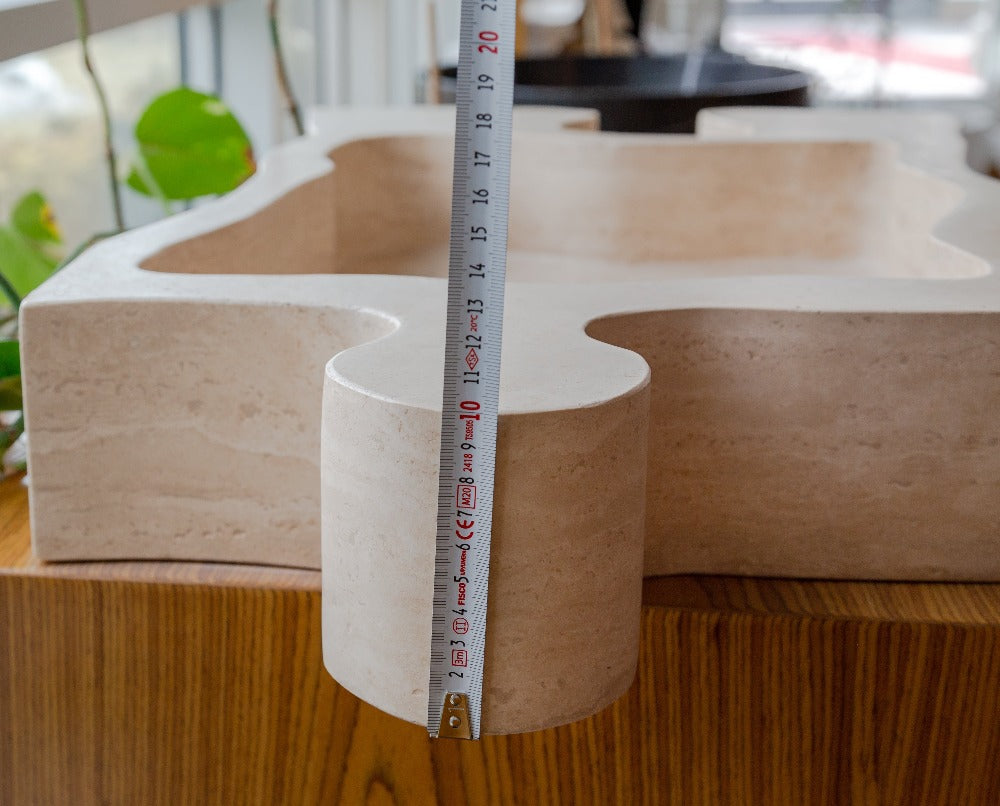 Natural Stone Beige Travertine Vessel Sink - Puzzle 16x27.5x6