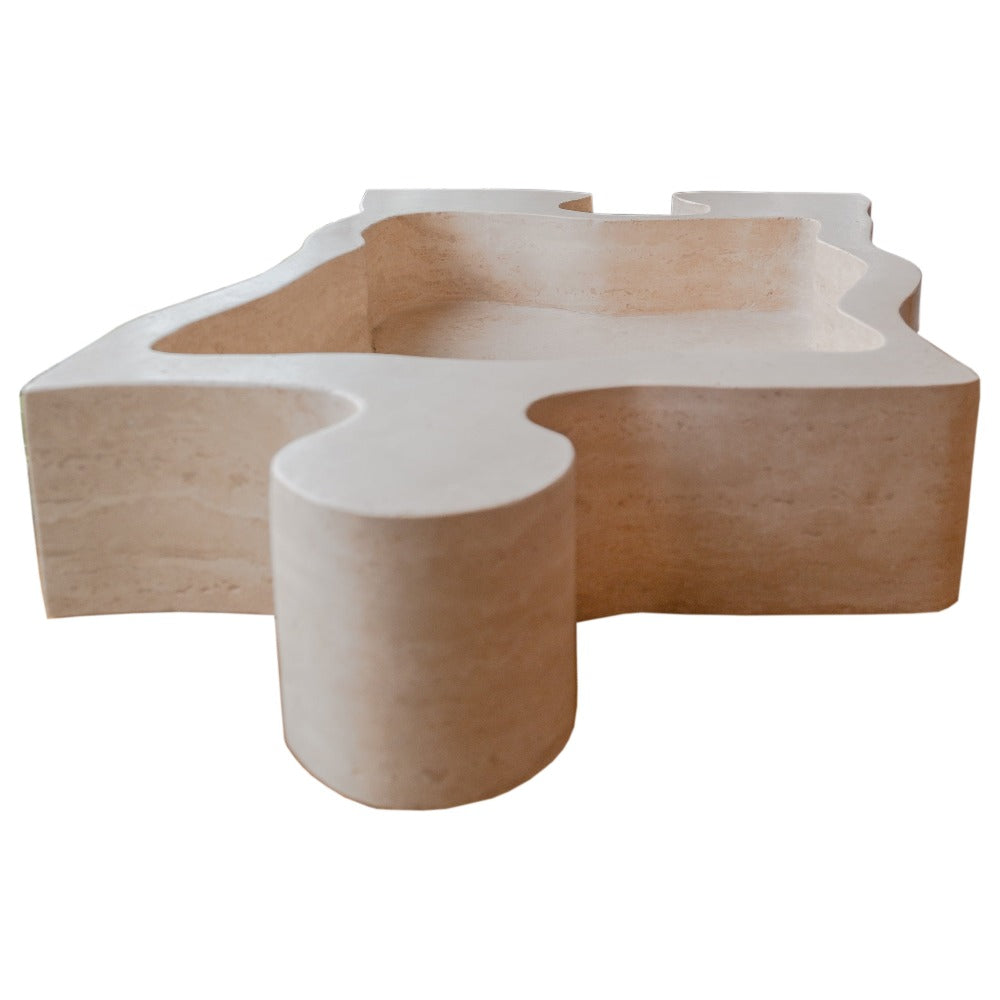 Natural Stone Beige Travertine Vessel Sink - Puzzle 16x27.5x6