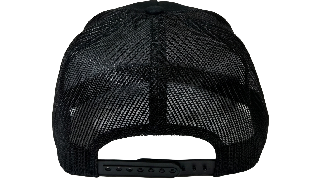 GSI Snapback Hat | Black / Black Mesh | Blue Patch