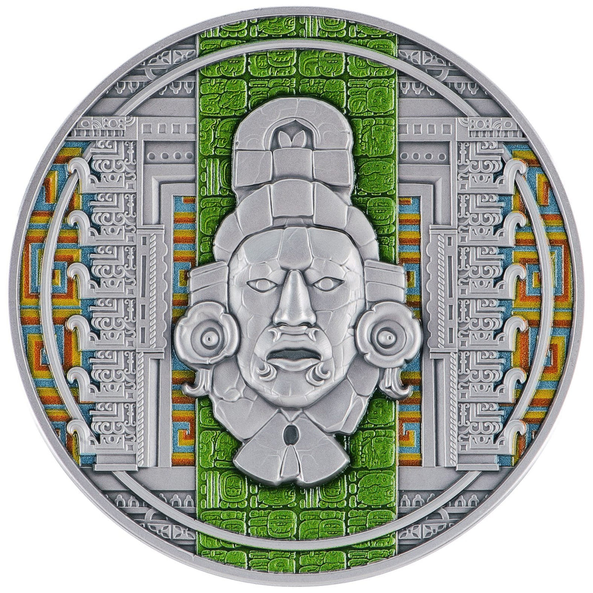 2025 Cameroon Ancient Maya Civilization Antiqued 2 oz Silver Coin In Stock Items, Collectible Coins, Collectible Coins