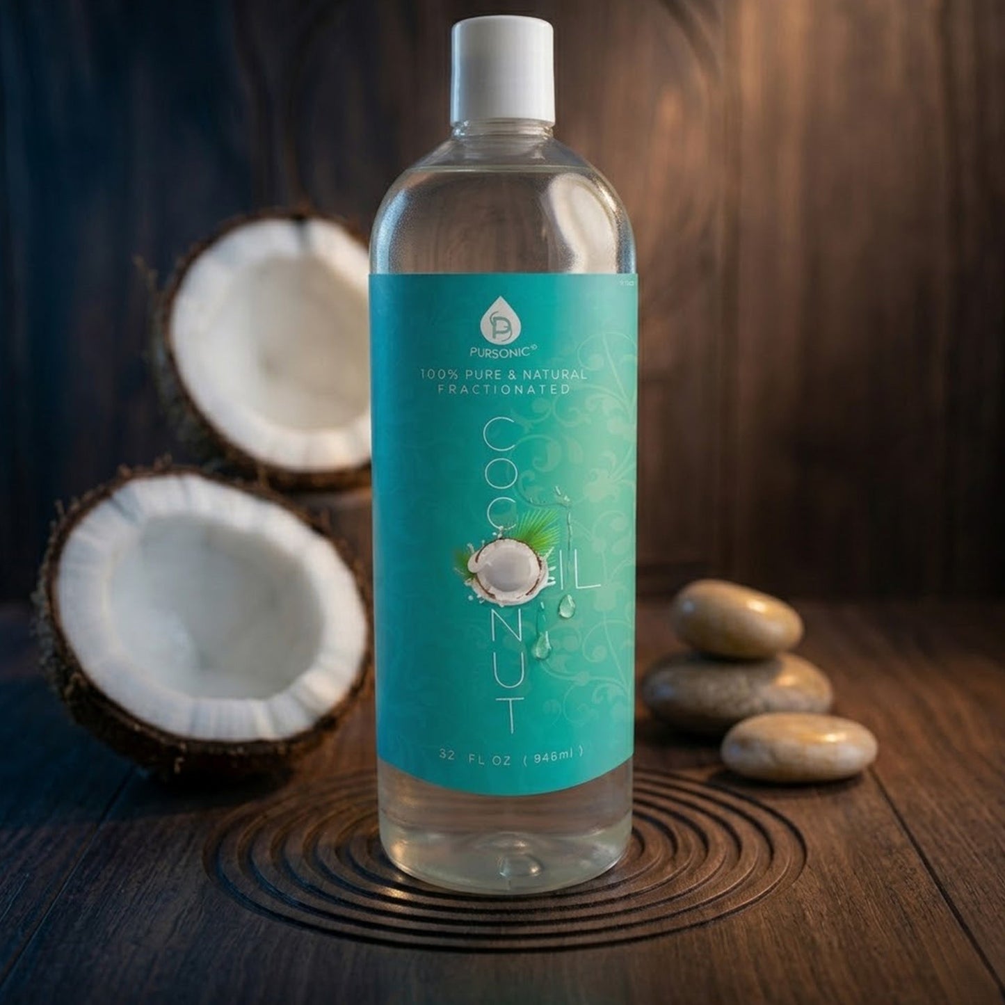 100% Pure Oil for Massages, Therapeutic Recipes & Essential Oils, Fractionated Coconut, 32 Fl Oz