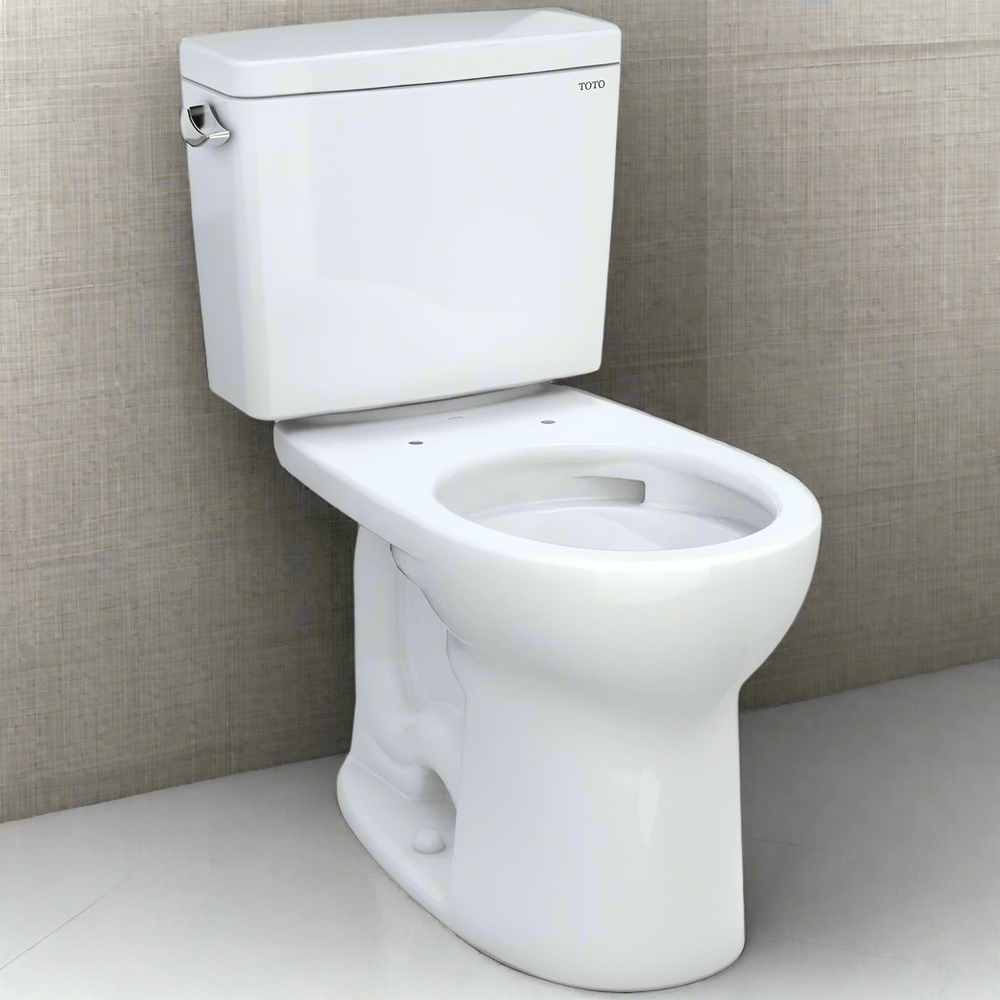 TOTO Drake Two-Piece Rounded Toilet with CEFIONTECT and 1.6 GPF Tornado Flush, Cotton White CST775CSFG#01