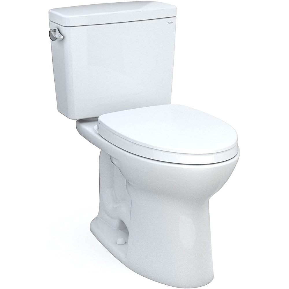 TOTO CST776CEG#01 Drake Two-Piece Elongated Toilet with CeFiONtect and 1.28 GPF Tornado Flush, Cotton White