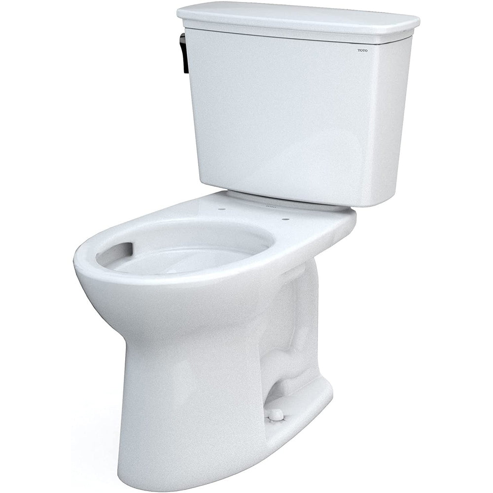 TOTO Drake Two-Piece Elongated 1.28 GPF Universal Height Toilet, Cotton White