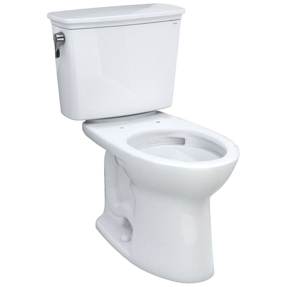 TOTO Drake Two-Piece Elongated 1.28 GPF Universal Height Toilet, Cotton White