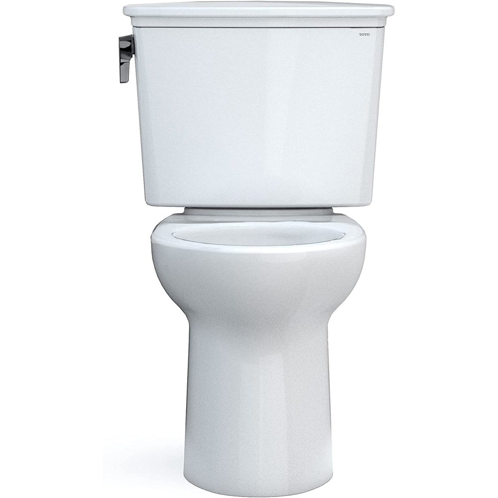 TOTO Drake Two-Piece Elongated 1.28 GPF Universal Height Toilet, Cotton White
