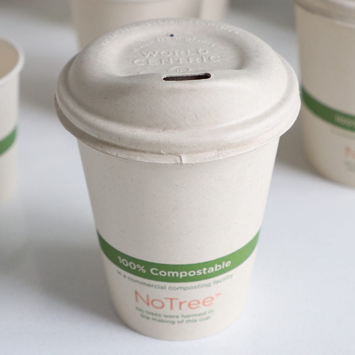 World Centric 8 oz Fiber Hot Cup Lid Compostable Plant Fiber Lid (QTY 1000), SKU CUL-FB-8-LF